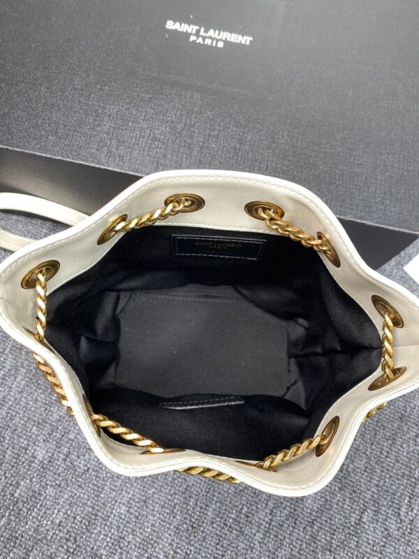 YSL Yves Saint Laurent Joe Mini Chain Bucket Bag - Off White - Image 2